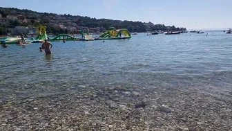 CROATIA Beach Walk, RABAC September After the Hot Season, 4K Walking Tour with Bikini Beach Walk #6