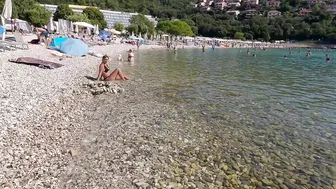 CROATIA Beach Walk, RABAC September After the Hot Season, 4K Walking Tour with Bikini Beach Walk #7