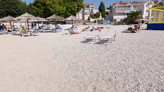 CROATIA Beach Walk, PRIMOSTEN Town on Peninsula between Trogir and Zadar 4K Beach Walking Tour #3