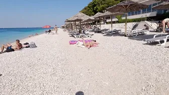 CROATIA Beach Walk, PRIMOSTEN Town on Peninsula between Trogir and Zadar 4K Beach Walking Tour #5