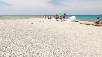 Croatia Beach Walk 4K Novalja near Zrce Party Beach on Pag Island Walking Tour with Bikini Beach #10