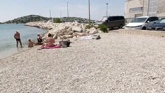 Croatia Beach Walk 4K Tribunji Walking Tour with Bikini Beach Walk near Kornati National Park #10