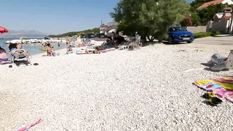 Croatia 4K Beach Walk Slatine on the island of Ciovo near Trogir Walking Tour with Bikini Beach Walk #10