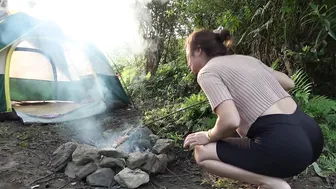 SOLO CAMPING - Pretty Girl Solo Camping In The Forest, Cooking And Relaxing With Peaceful Moments #8