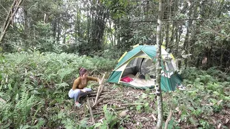 Solo Bushcraft & Camping, relaxing the perfect place to hear nature sounds | ASMR #5