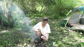 Camping Adventure - Camping alone relaxing in nature - Cooking, bathing in the stream | Wild Camping #7