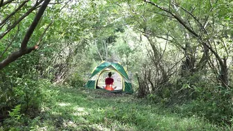 Solo bushcraft & Camping on the riverside mudflats, Cooking, Bathing, enjoying a free life #9