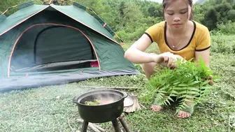 Solo Camping - Cooking, Bathing in the stream | Enjoy the beautiful nature - Free life #7