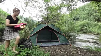 Full videos: Solo Bushcraft & Camping In Forest, Relax In A Tent With The Joyful Sounds Of Nature #4