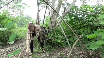 Full Video: Solo Bushcraft & Camping, Build Simple Shelter Tent - LIVING OFF GRID - Free life #8