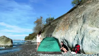 SOLO ASMR CAMPING ♥️♥️ LONELY YOUNG GIRLS♥️♥️ SEA AND HEALING SOUNDS OF NATURE⛰ #5