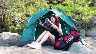 SOLO ASMR CAMPING ♥️♥️ LONELY YOUNG GIRL♥️♥️ WATERFALL AND HEALING SOUNDS OF NATURE♥️♥️ #4