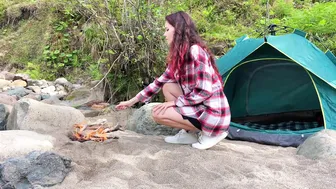 SOLO ASMR CAMPING ♥️♥️ LONELY YOUNG GIRL♥️♥️ WATERFALL AND HEALING SOUNDS OF NATURE♥️♥️ #8