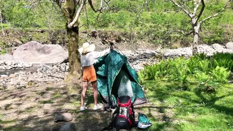 ♥️♥️ SOLO CAMPING ASMR ♥️♥️ LONELY YOUNG GIRL♥️♥️WATERFALL AND HEALING SOUNDS OF NATURE⛰ #3