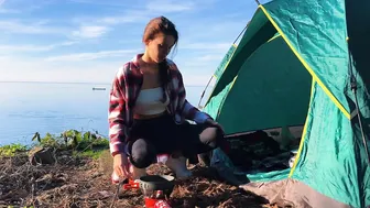 OVERNIGHT IN 2024 .LONELY GIRL CAMPING • CAMPING BY THE SEA • RELAXING SOUND• ASMR #5