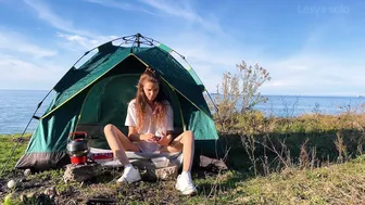 SOLO ♥️♥️ GIRL ♥️♥️ ASMR OVERNIGHT CAMPING • SETTING UP CAMP AT THE SEA. №2 #5