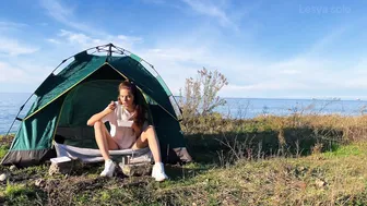 SOLO ♥️♥️ GIRL ♥️♥️ ASMR OVERNIGHT CAMPING • SETTING UP CAMP AT THE SEA. №2 #9