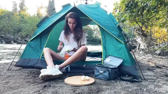 ♥️♥️ Girl solo bushcraft survival camping in forest Overnight CAMPING-RELAXING AND ASMR-RELEASE. #5