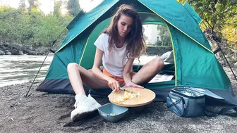 ♥️♥️ Girl solo bushcraft survival camping in forest Overnight CAMPING-RELAXING AND ASMR-RELEASE. #6