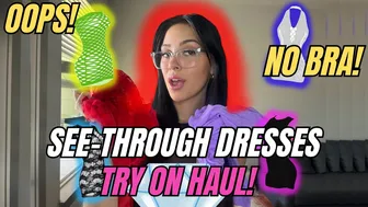 SEE-THROUGH Dresses TRY ON HAUL w/ MIRROR VIEW! No Bra Challenge! (4K) | Alyssa Fox