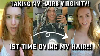 Taking my HAIR'S virginity!! My first hair transformation - turning brunette to BRONDE!!