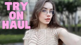 [4K] Try On Haul At The Mall with Laurel | See-Through Clothes #1