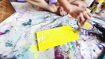 When I Paint with Yellow it Makes Me Happy - Painting Mini Rainbows Sunset #2