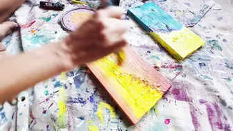 When I Paint with Yellow it Makes Me Happy - Painting Mini Rainbows Sunset #4