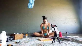 Painting Upside Down in Yoga Silk Hammock - My Final Creative Moment in my Art Studio #8