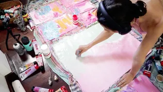 Pink & Green Pastel Sunset: Abstract Painting Timelapse with Commentary #6