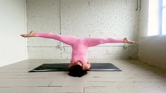 "Like a Bird I've Flown Away" Yoga Flow in Pink Bodysuit in White Studio #1