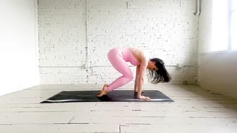 "Like a Bird I've Flown Away" Yoga Flow in Pink Bodysuit in White Studio #10