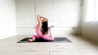 "Like a Bird I've Flown Away" Yoga Flow in Pink Bodysuit in White Studio #3