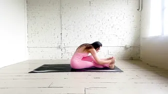 "Like a Bird I've Flown Away" Yoga Flow in Pink Bodysuit in White Studio #4