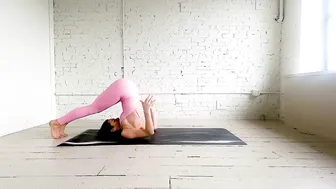 "Like a Bird I've Flown Away" Yoga Flow in Pink Bodysuit in White Studio #5