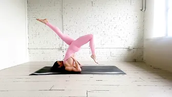 "Like a Bird I've Flown Away" Yoga Flow in Pink Bodysuit in White Studio #6