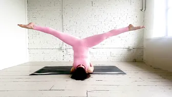 "Like a Bird I've Flown Away" Yoga Flow in Pink Bodysuit in White Studio #7