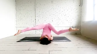 "Like a Bird I've Flown Away" Yoga Flow in Pink Bodysuit in White Studio #8