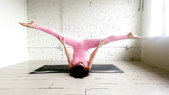 "Like a Bird I've Flown Away" Yoga Flow in Pink Bodysuit in White Studio #9