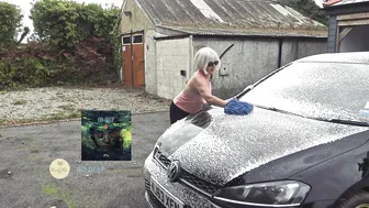 Dana of "Biker Stuff" Washes Her Car While Listening to Vanilla Palm Music. Win her wet T-shirt! #2