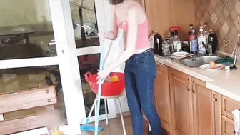 SWEEPING THE FLOOR with a broom LIKE A WITCH #7