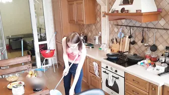 SWEEPING THE FLOOR with a broom LIKE A WITCH #8