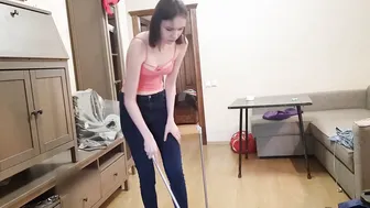 SWEEPING THE FLOOR with a broom LIKE A WITCH #9