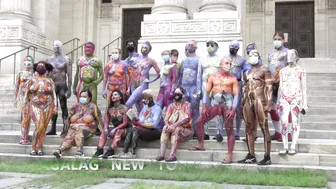 BODY PAINTED MODELS AT THE NYC PUBLIC LIBRARY #10