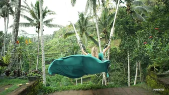 Hot girl swinging on the Bali Swing #3