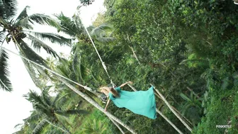 Hot girl swinging on the Bali Swing #5