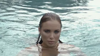 Hot girl by the pool filmed in slow motion for Pinkkiss Bali trip