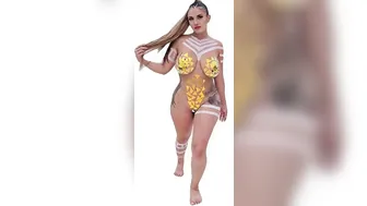 Tiktok latin woman bodypaint walk 4k #10