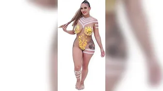 Tiktok latin woman bodypaint walk 4k #3