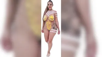 Tiktok latin woman bodypaint walk 4k #7